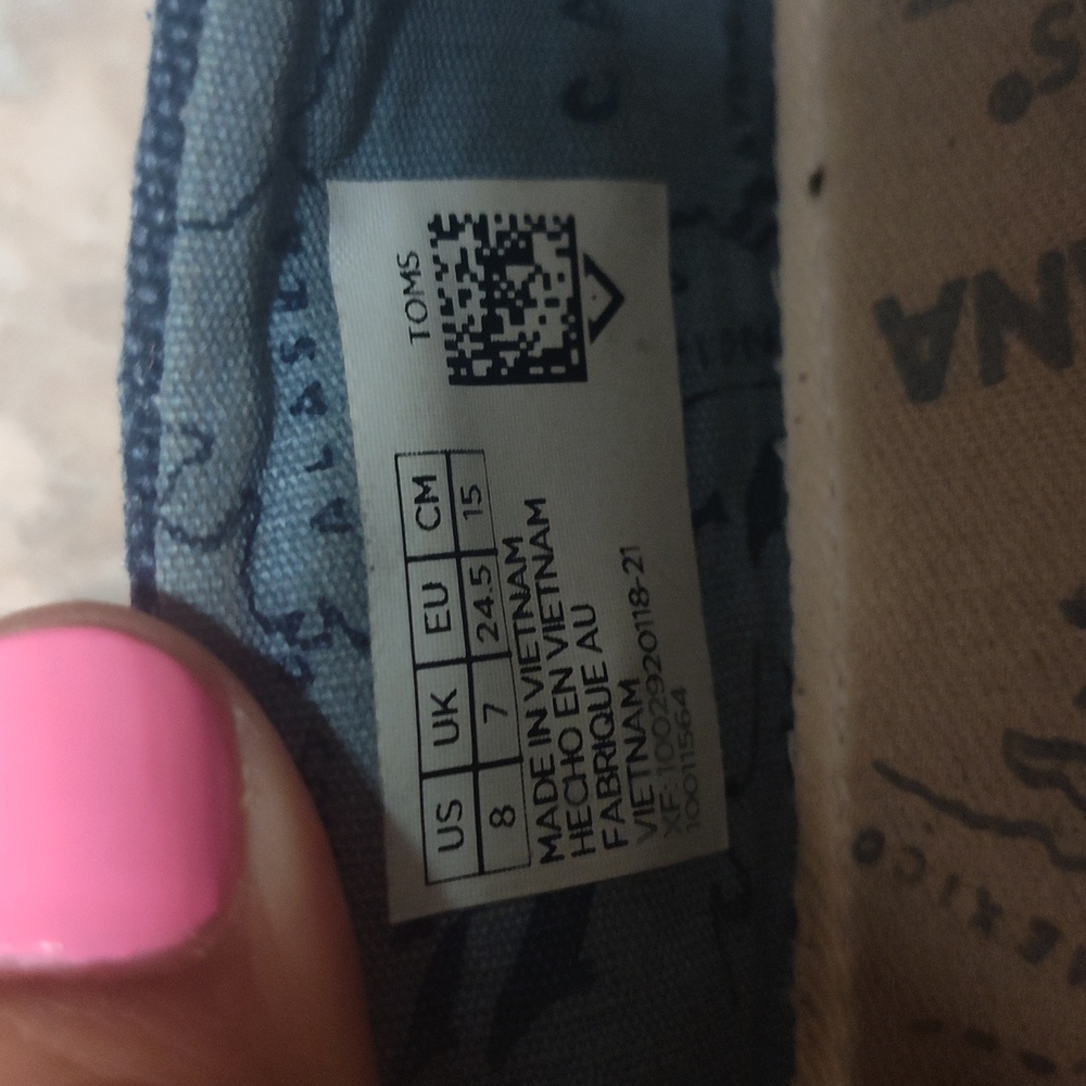 Toms Blue and White Sneakers Size 8 Toddler Boy - Picture 7 of 7